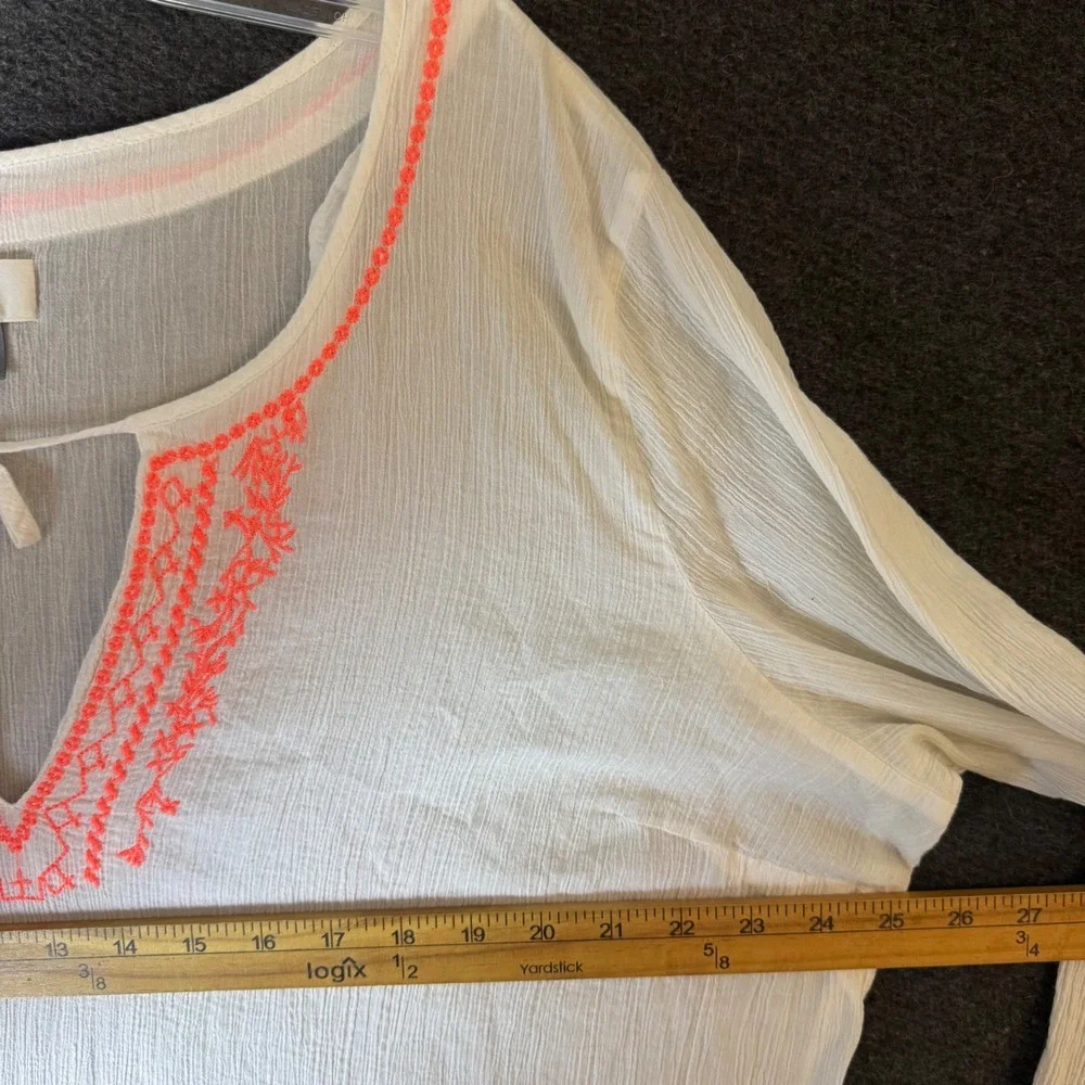 Old Navy White Swim Coverup with Coral Embroidery - Picture 10 of 13